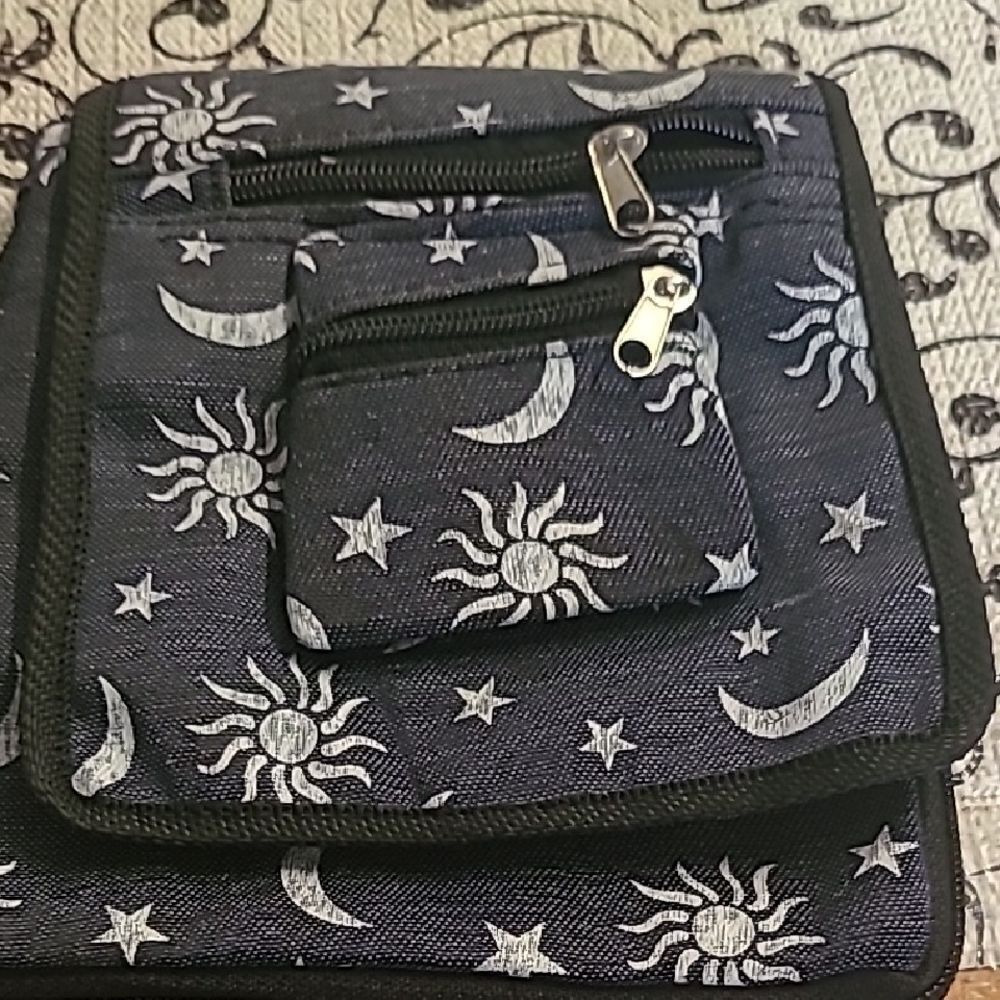 Black and White Celestial Print MiniCross Bag